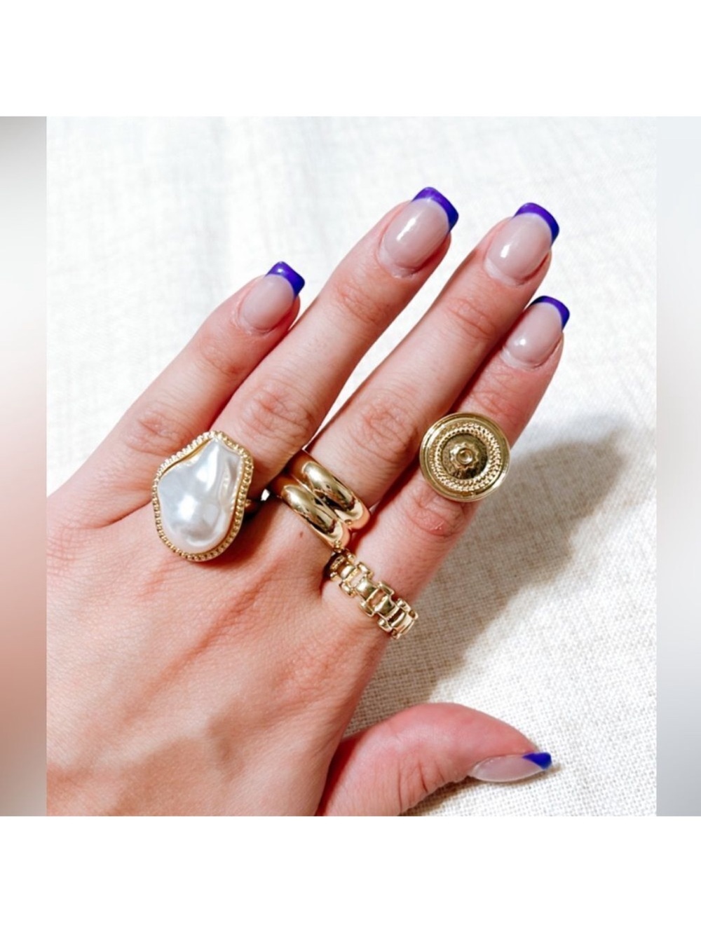 Free People Gold Boho ring set